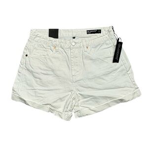 Blank NYC Perry Mom‎ Short High Rise Womens Size 28 White NWT Rolled Hem Casual
